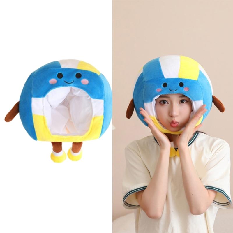 Breathable Cotton Full Coverage Costume Cap Adjustable Strap Perfect For Volleyball Fans Cheering Performances