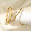 Luxury Fashion Diamond-set Design Decorative Stainless Steel Bracelet Suits Fashionable Zircon For Daily Travel And Dressing
