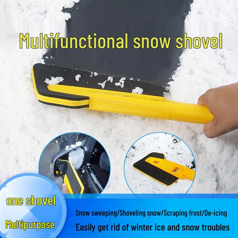 Retractable 2-in-1 Car Snow Shovel & Paint-Safe, Wear-Resistant EVA Brush
