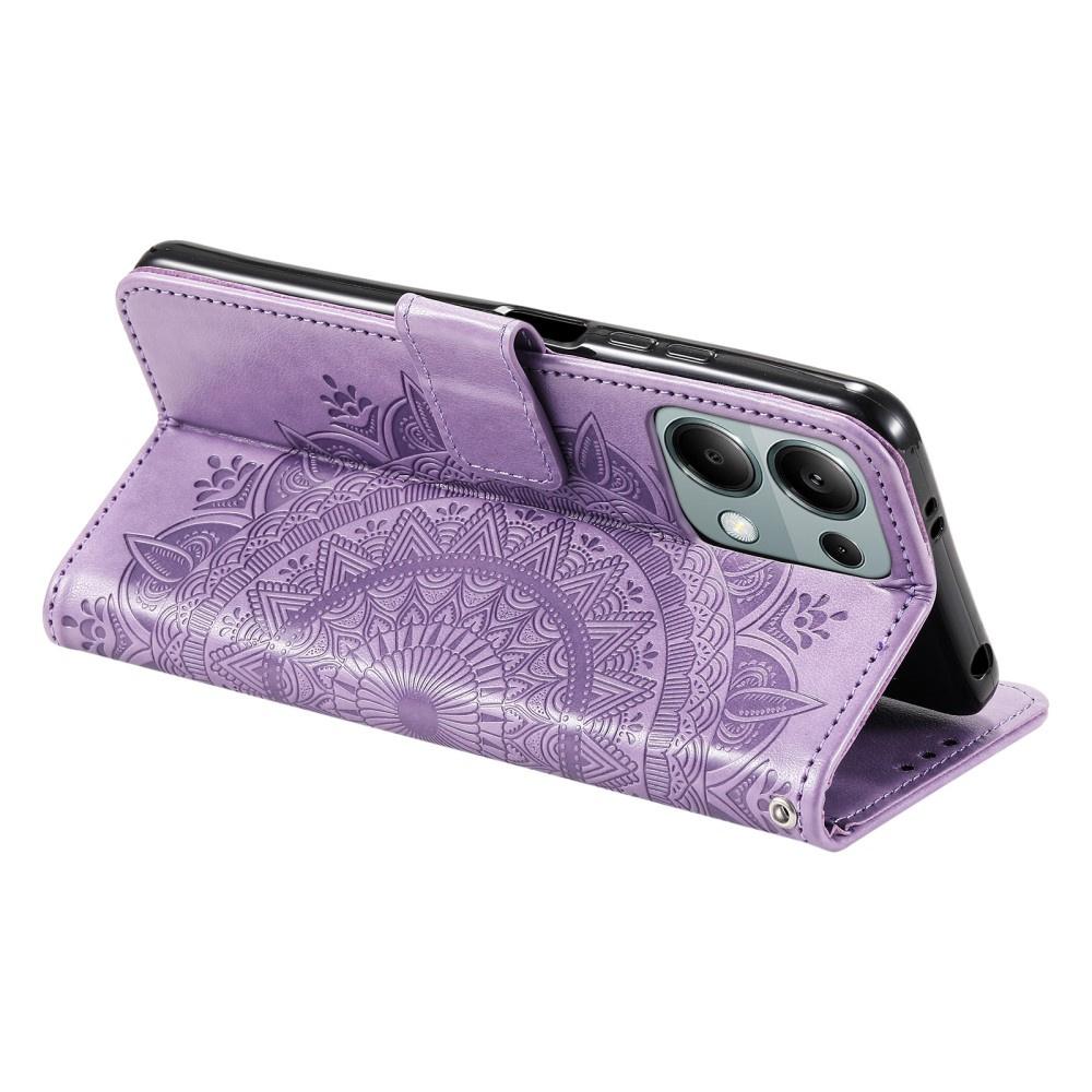 Flip Case for Xiaomi Redmi Note 13 Pro 4G / Poco M6 Pro 4G, Mandala Flower, Purple