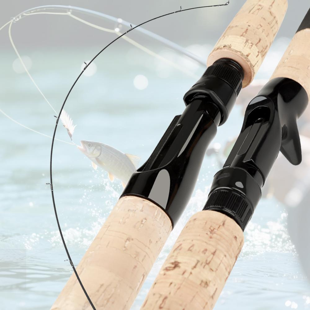 FTK NEW 1.8M 2.1M Telescopic Fishing Rod Carbon Fiber Lengthen wooden handle Spinning Casting Rod Portable Trout Rod