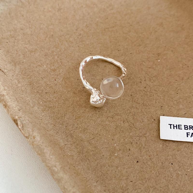 Korean cold zircon resin round ring, simple and exquisite ins style index finger ring, fashionable and versatile ring for women
