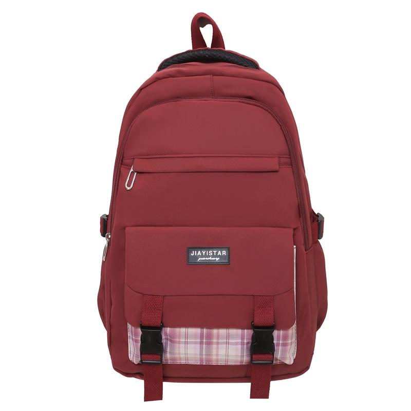 Student Backpack Couple Backpack Campus Plaid School Bag