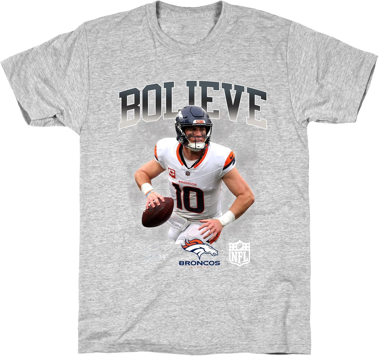 LookHUMAN Statement T-Shirt Bo Nix Bolieve Design Apparel Gifts for Football Fans  Sports Enthusiast Preshrunk Unisex XXXXL