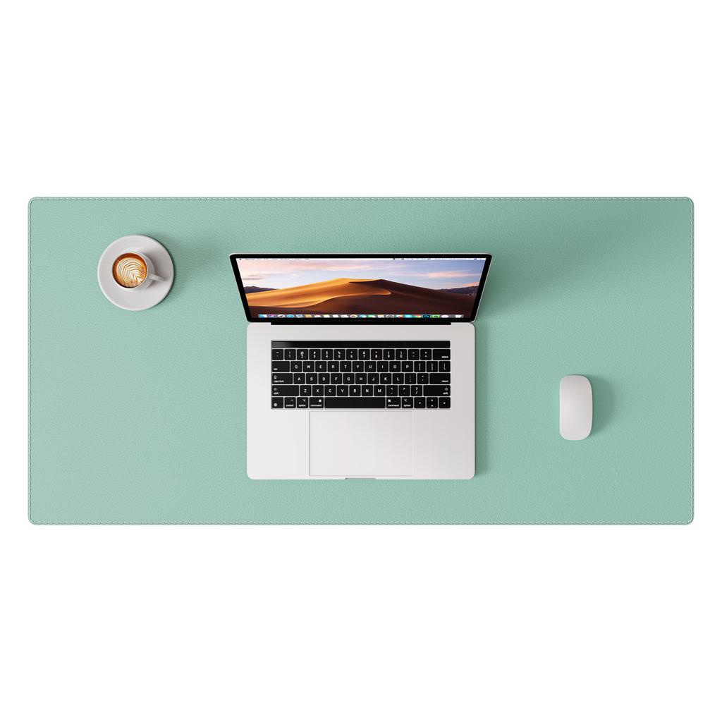 Desk Pad Protector, Mouse Pad, Desk Mat, Non-Slip with Stitched Edges PU Leather Desk Blotter for Home School