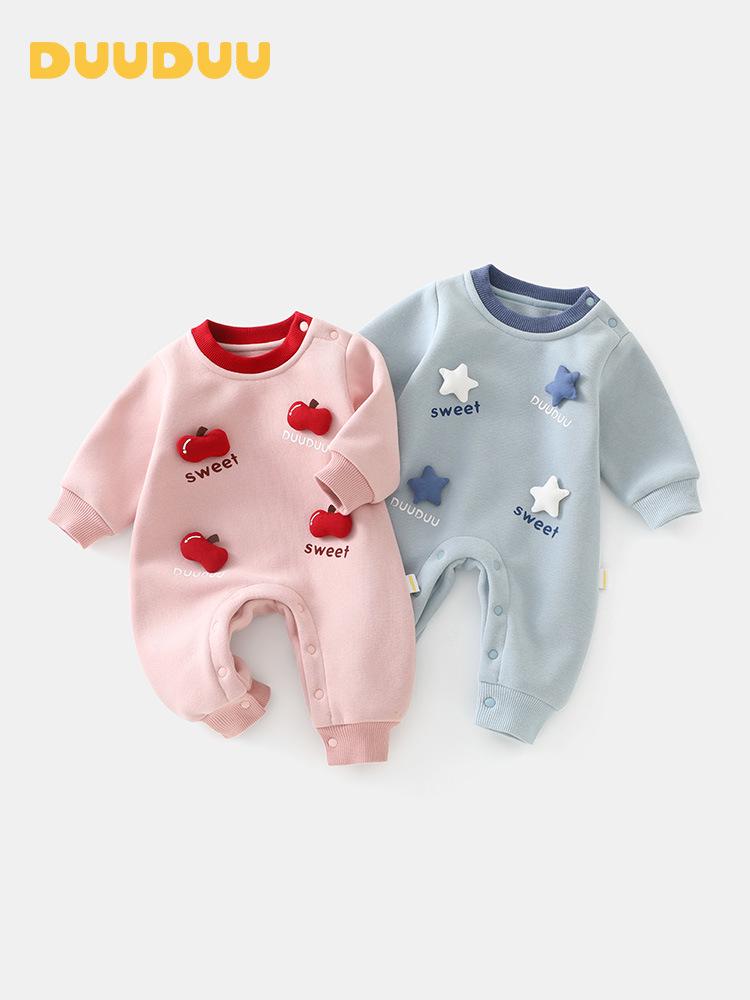 DUUDUU Unisex Baby Jumpsuit 2025: Newborn Long-Sleeve Romper for Autumn/Winter
