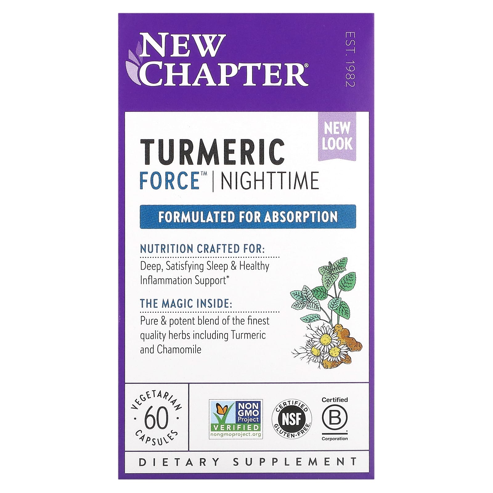 

New Chapter, Turmeric Force Nighttime, 60 Vegetarian Capsules