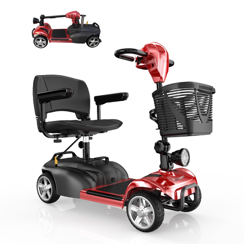 iScooter X02 Four-Wheel Scooter Suitable For Seniors/Disabled People 8KM/H 250W Motor 24V 12AH Battery Range 20KM Foldable Electric Scooter