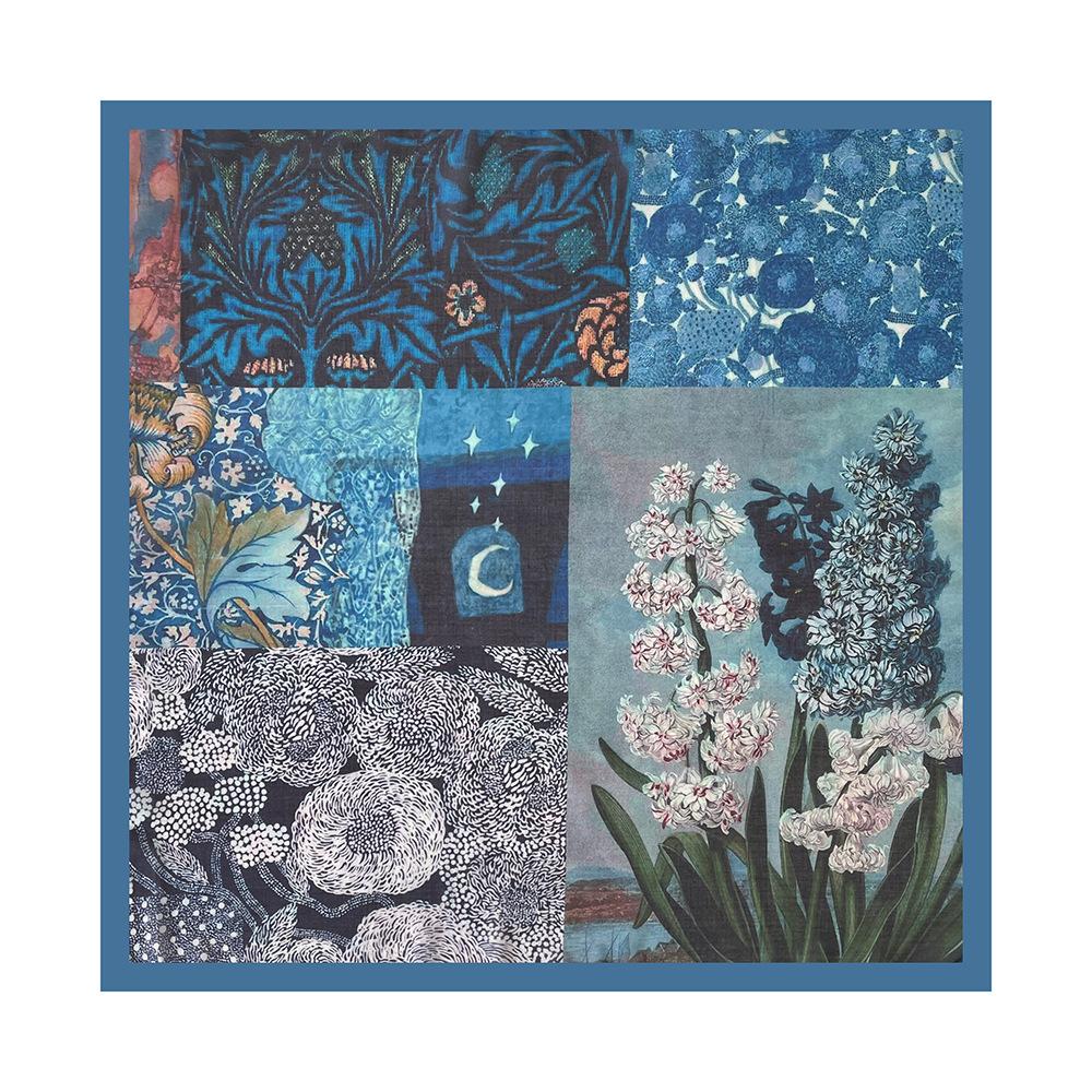 Oil Painting Retro Literary Silk Scarf Cotton Square Scarf Versatile Cashew Nut Silk Scarf 70 Square Scarf Elegant Decorative Waist Seal Belt Scarf