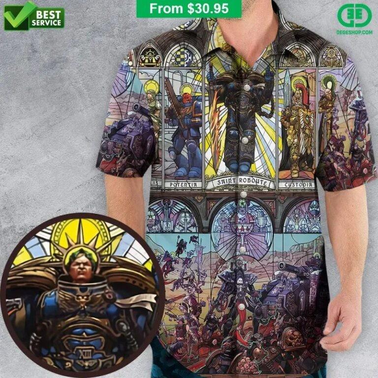 Warhammer 40K Библиотека Гавайская Рубашка Унисекс Футболка XXXL