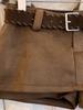 Women's High Waist Melanoid Suede A-Line Skort - Autumn/Winter 2025 Trendy Hip-Hugging Style