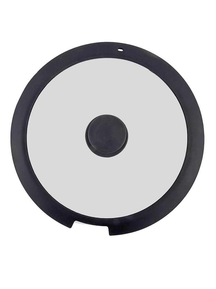 Sleek Black and White Silicone Pot Lid Compatible with Different Sizes