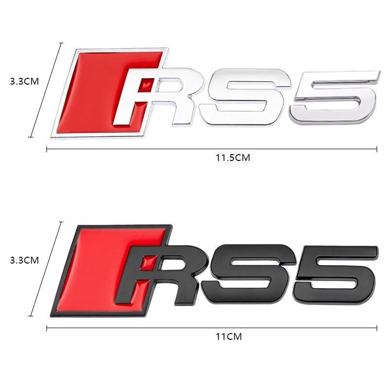 1Pcs Car Body Rear Trunk ABS Badge RS Emblem Stickers Decor Accessories For Audi S3 S4 S5 S6 S7 S8 RS3 RS4 RS5 RS6 RS7 RS8