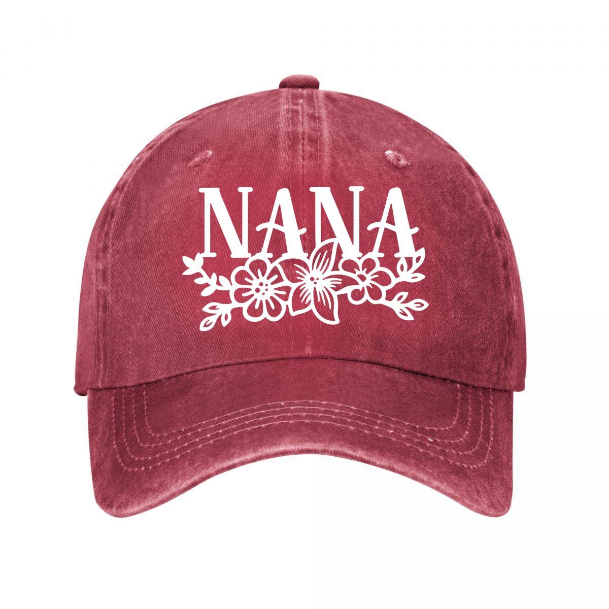 NANA Floral Embroidered Washed Cotton Baseball Cap Washed Baseball Cap Adjustable