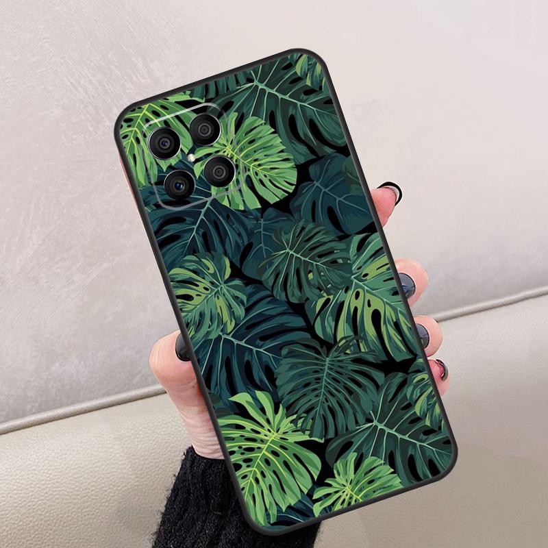 Leaves Monstera Green For Honor Magic 7 6 5 8 Pro Case For Honor 200 Lite 400 70 50 X8c X8b X9a X9b X9c X9d Win RT
