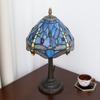 Modern stained glass table lamp,crystal bed style table light, handmade desk bedside night light,Blue Dragonfly table lamps