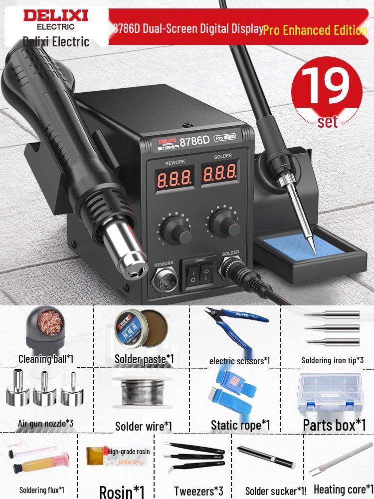 Delixi Electric 3-in-1 Soldering & Desoldering Station for Mobile Phone Repair