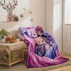1 piece of comfortable and cute kitten blue and pink background blanket flannel digital sofa office sofa bed travel camping