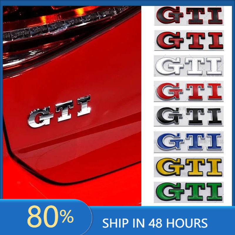 BRP1 For VOLKSWAGEN VW GTI 3D Metal Logo GTI Emblem Car Front Grille Badge Rear Trunk Sticker For Volkswagen VW Polo Golf 5 Mk5 MK6 J Oq2