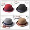 Wool Felt Fedora Hat Women Men Vintage Black Wide Brim Sun Adjustable Size Classic British Style