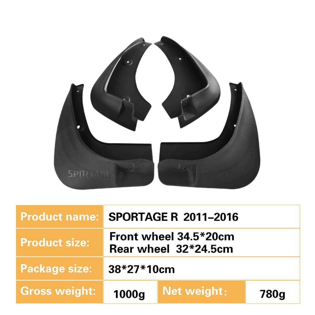 Kia Sportage R 2011-2016 Mud Flaps for International Trade