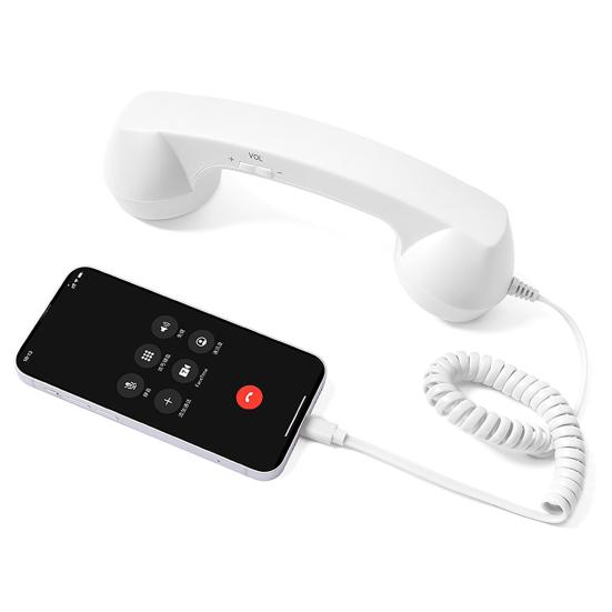Retro Phone Handset with 3.5MM Socket Type-C Cellphone Smartphone Handheld Receiver Universal Vintage Old