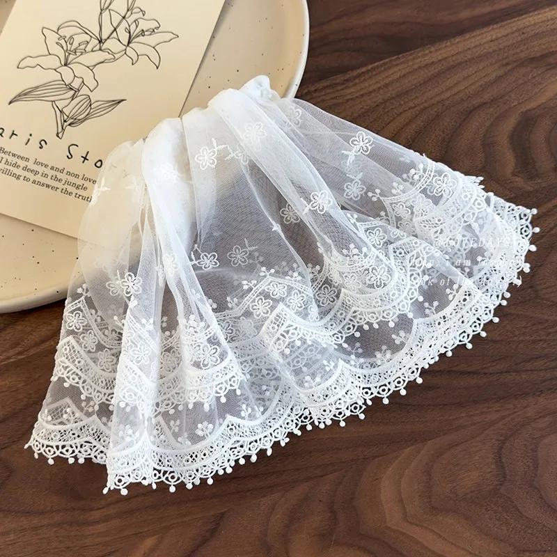 White Lace Large Skirt Hairpins Fashion Female Tie Ponytail Spring Clips for Womens Girls Temperament Barrettes Party Headdress