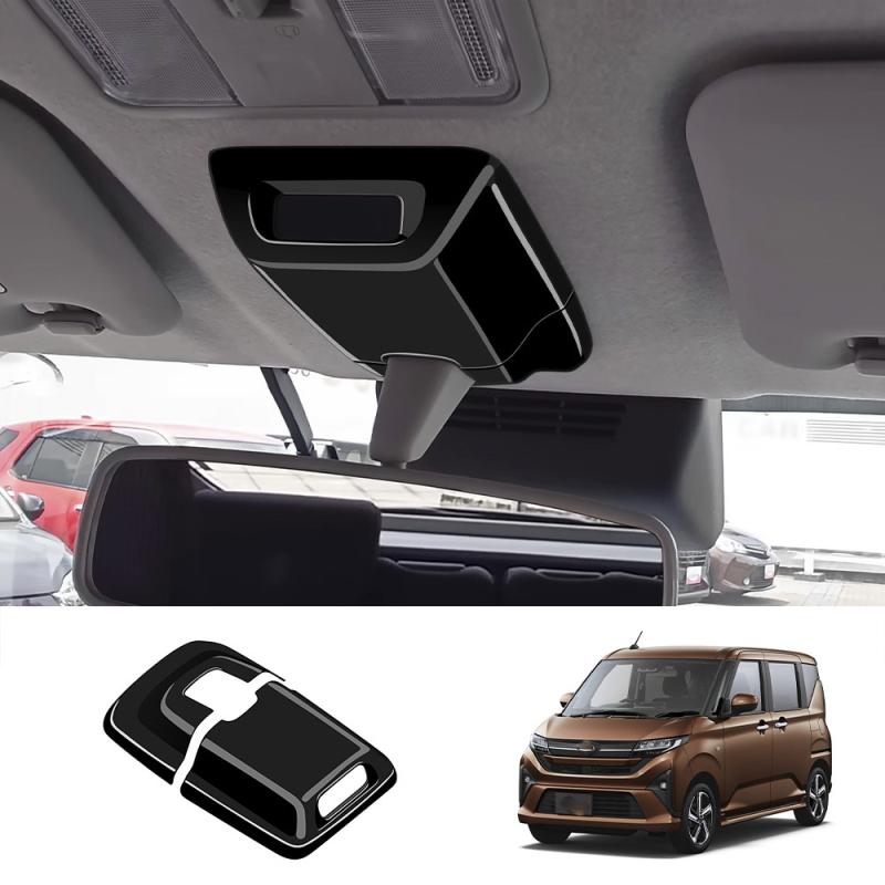 For Daihatsu MOVE 2025 2026 ABS carbonfiber Emergency indicator light Housing cover Roof decorative frame Interior Accessories ABS black