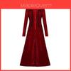 Mittelalterliches Vintage-Stil Cosplay-Kleid Mit Rüschensaum Und Langen Ärmeln Für Spiel Anime Rollenspiel