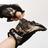 1 Pair Camouflage Fishing Gloves Outdoor 3 Finger Gloves for Angling Cycling Camping Durable Non-Slip Grip Gear