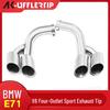 Compatible BMW X6 E71 (09-13) Quad Exhaust Upgrade: Black Stainless Steel Tail Pipes.