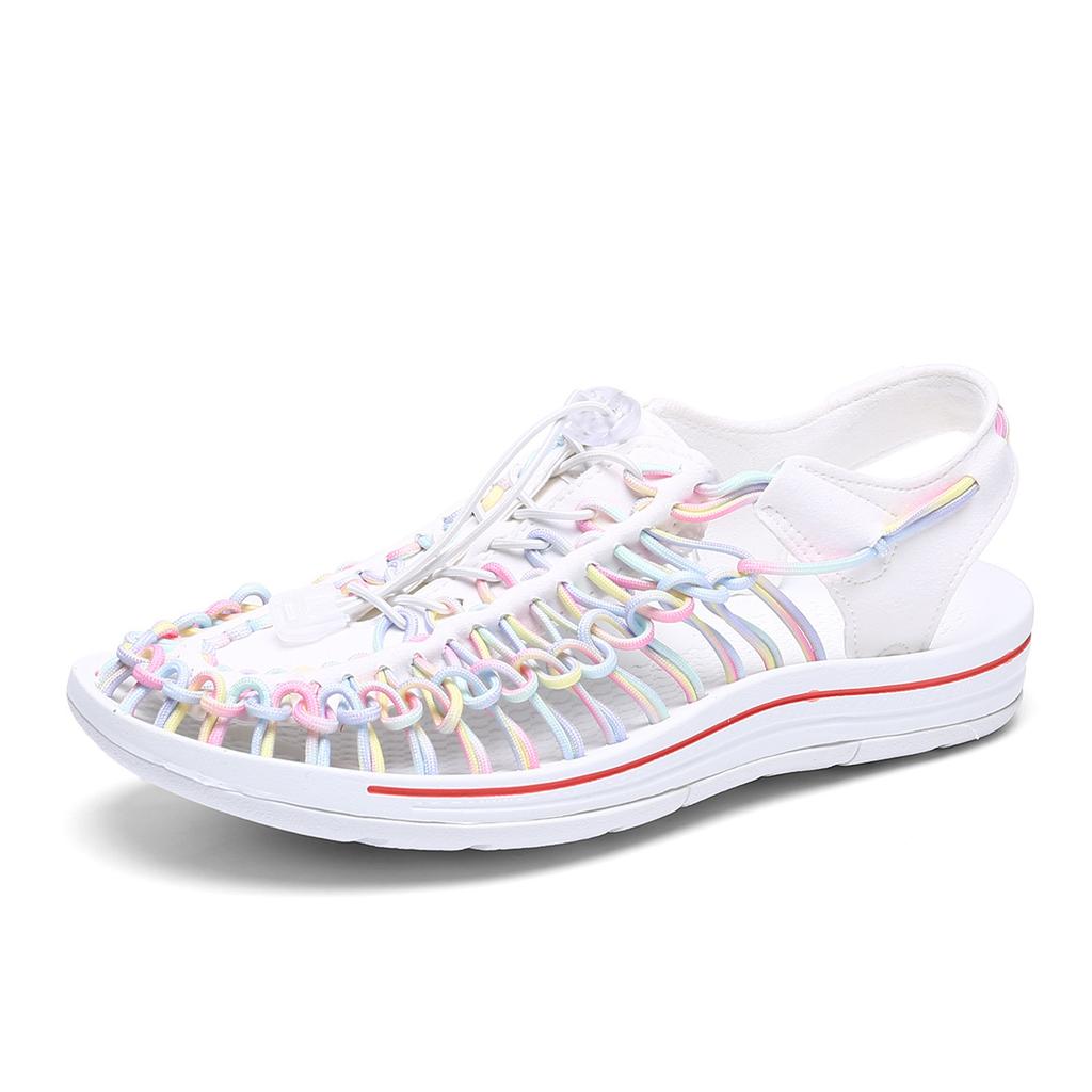 Summer Special for Men and Women Hole Shoes Couple Sandals Men's Breathable Beach Shoes Men's Trend Woven Hollow Sandals