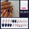 24pcs Oval Star Polka Dot Nail Stickers, Acrylic , Perfect Fit, Set Includes: 1pc Jelly Gel And 1pc Nail File. Short Nai