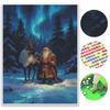 Kit de Pintura Diamante de Natal Papai Noel Rena Aurora Boreal Feito à Mão Entretenimento Doméstico Pintura Decorativa