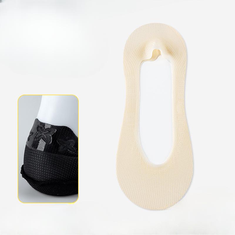 

Женские летние тонкие силиконовые носки-лодочки с защитой от падений и обледенения с мелким горлом 1 pair телесный