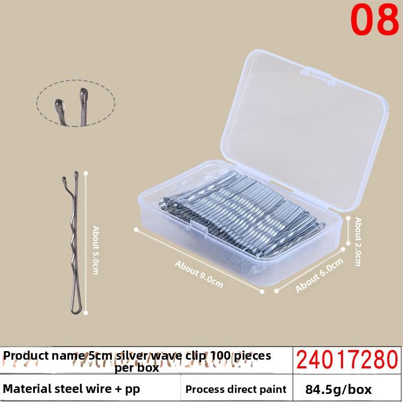 Black Steel Clip Box Contains A Straight Clip for The Bride's Updo Hairstyle Bangs Clip Wavy Hair Clip and Hair Accessory