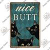 Putuo Decor Black Funny Cat Metal Sign Vintage Plaque Metal Retro Animals Tin Poster for Living Room Home Decoration Wall Decor