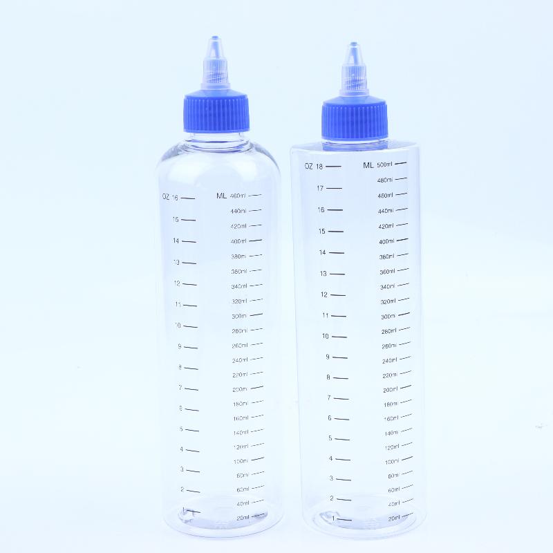 1Pc 30-500Ml Clear Pet Graduated Bottles Twist Cap Refillable Liquid Sample Container Inks Oils Arts Hair Dye Water Bottle