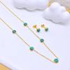 Fashion Women Men Silver Color Gold Stainless Steel Heart Bracelet Necklace Earrings Jewelry Gift