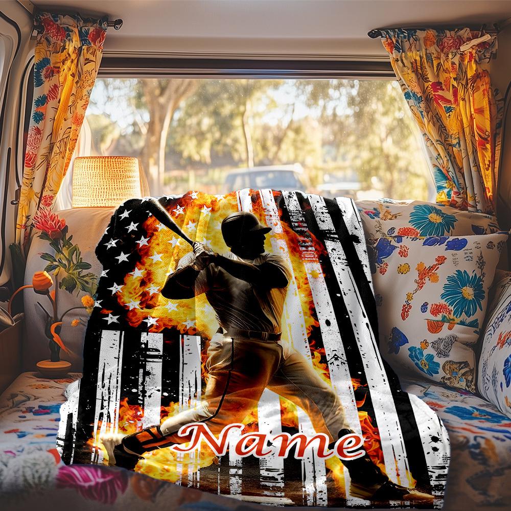 Baseballthemed Rv Blanket Comfortable Soft Lightweight Allseason Multipurpose Blanket For Travel Camping Picnics Sofas Rvs Beds Living Rooms Gifts For