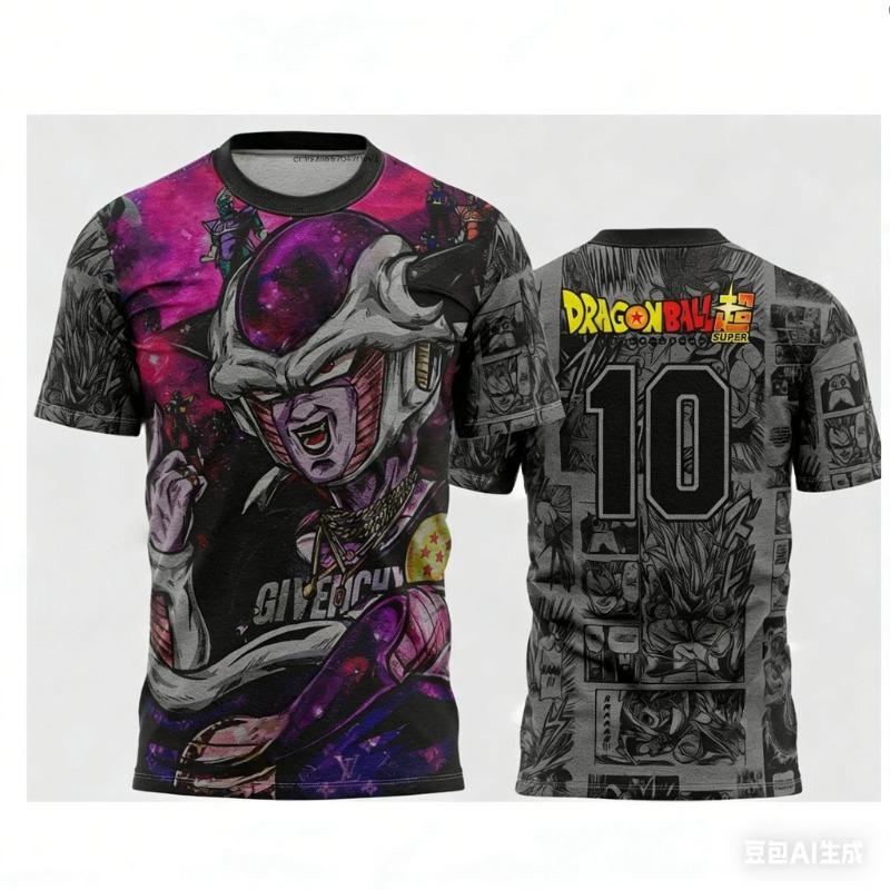 2026 Summer Dragon Ball Retro Fitness T-shirt Men's Oversized 3D Printed Short-sleeved Family Unisex Children's Sports Shirt