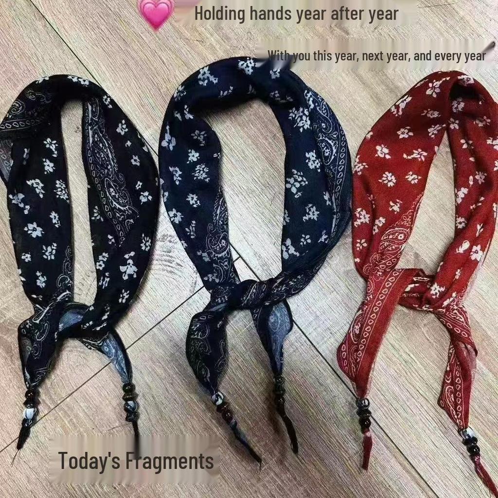 High-End Beaded Bandana Scarf: Spring & Autumn Fashion Accessory