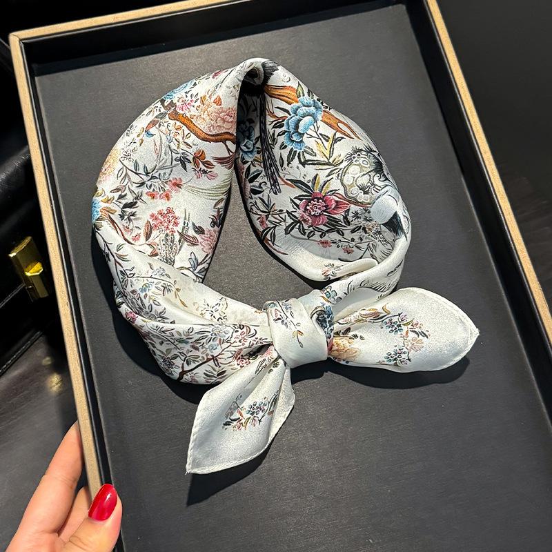 

100% Шелковый Квадратный Шарф Женский Бандана на Шею Тутовый Шарф Женский Летний Шейный Платок Браслет Шаль Обертывание Хиджаб bufandas Real Silk 53x53cm