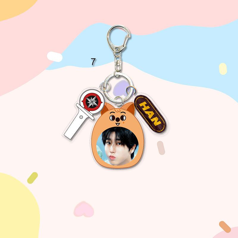 1pc Stray Kids Keychain Cute Cartoon Figure, Bang Chan Lee Know Changbin Hyunjin Han Felix Seungmin I.N Animal Onesie Pajamas Keyring, STAY Fans Gift