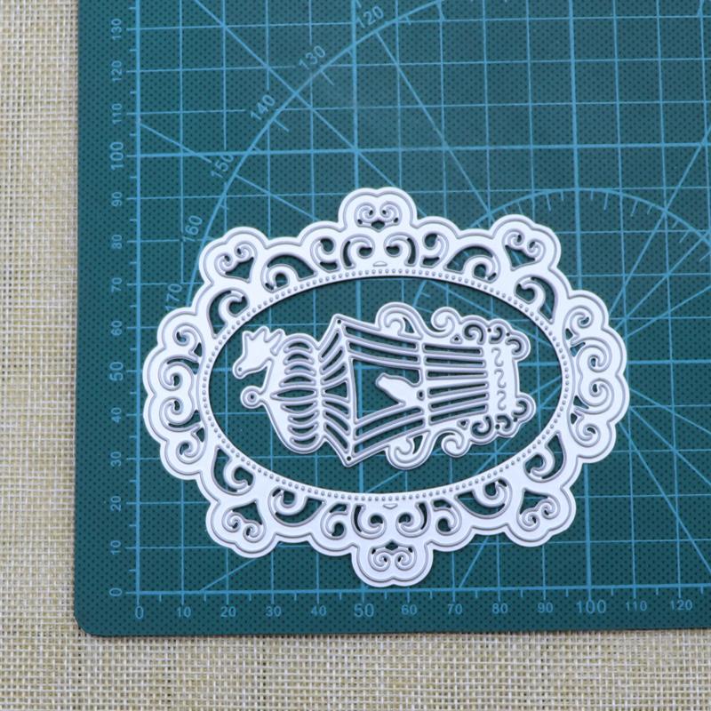 

Новый кружевной овальный зеркальный птичий ящик DIY скрапбукинг ремесло тиснение высечка изготовление трафарет шаблон серебряный