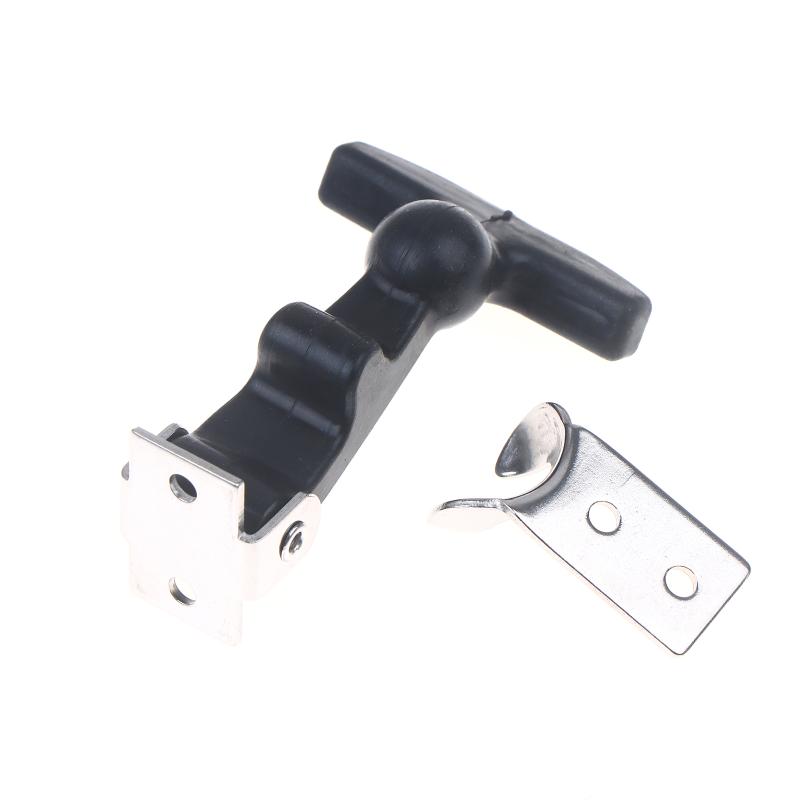 Rubber Hood Catch With Bracket Elastic Stainless Steel Rubber Hood Catch Flexible T-Shaped Drawer Latch For Coolers Boats