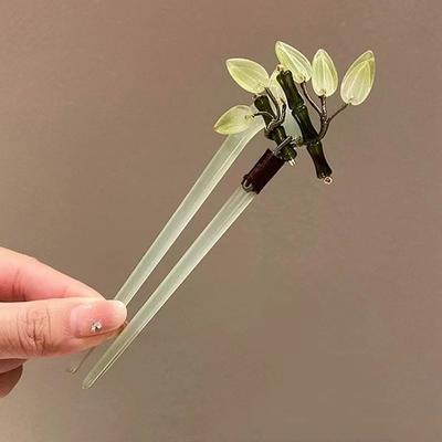 U-förmige Haarnadel Acryl Blume Haarstab Essstäbchen Chinesische Haarspangen Hochzeit Kopfschmuck Schmuck Haarschmuck