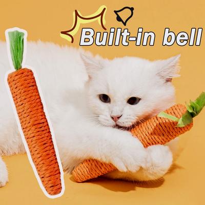 Jucării pentru pisici Sunet Morcovi Cuddle Băț de pisică De la tijă de dentiție Stick de dentiție pentru pisică Anti-mușcătură Accesorii pentru clopoței pentru pisici
