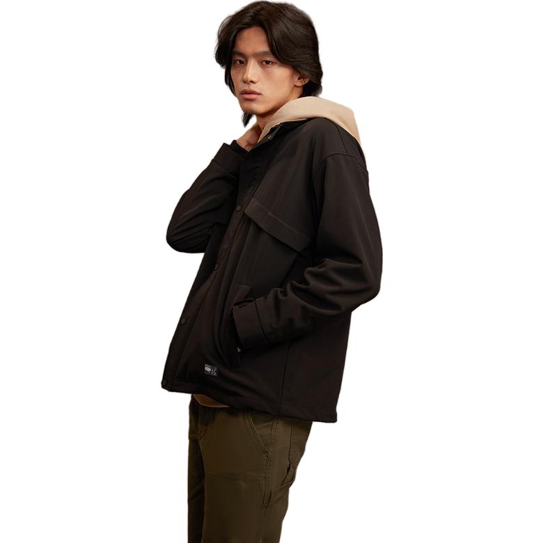 Gap Solid Color Single Breasted Work Jacket Men Jackets Black 769911