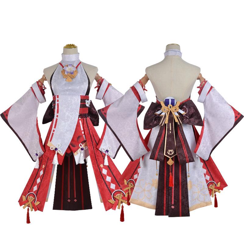   Yae Miko Cosplay Costume Guuji Yae Fancy Outfits Guuji Full Set Guuji Yae Dress Headwear Game Suit